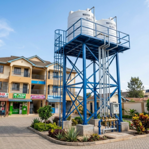 Storage tank and water tower layout for estates and flats